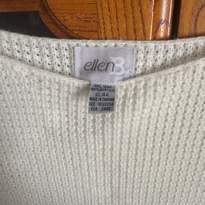 Elle Cream Textured Crewneck Sweater